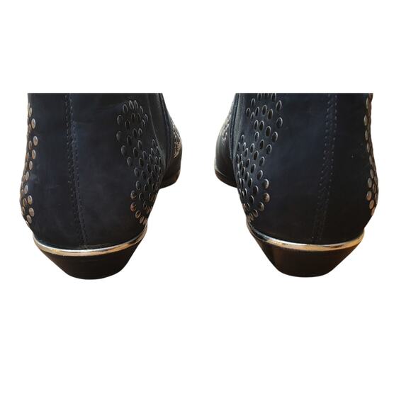 Schutz Distressed Leather Studded Ankle Boots Sz 8 – Rocker Western Vibe - Picture 9 of 10